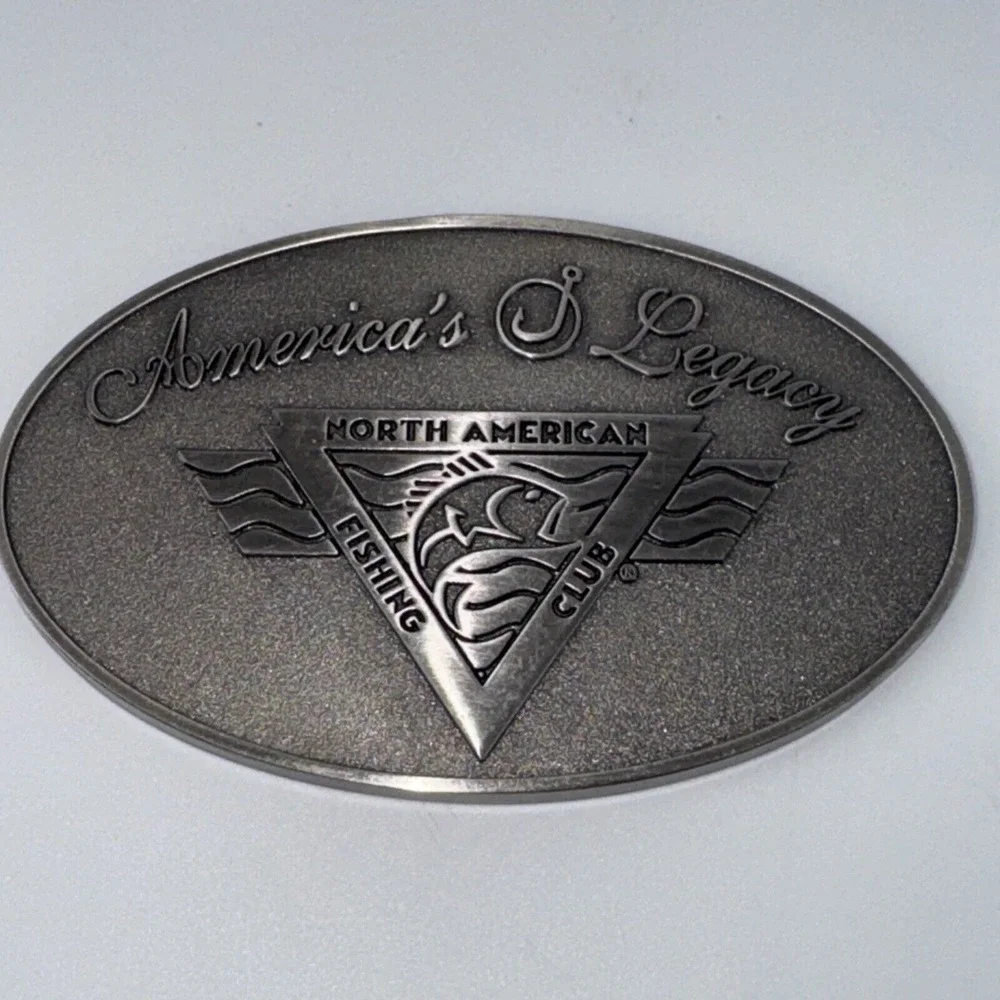 Brass‎ Metal Plaque North American Fishing Club Flat Back America's Legacy Fish